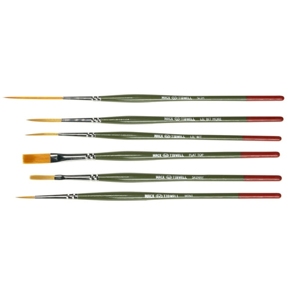 Set (6) Andrew Mack Tidwell Paint Brushes Series M/T Different Mediums Synthetic
