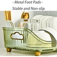 thumbnail image 4 of Dish Drying Rack,Dish Drainers for Kitchen Counter Storage,Dish Drainer Tray with Utensil Holder,Dish Drying Storage Holder,Large Capacity Utensil Storage Organizer,Clear, 4 of 8