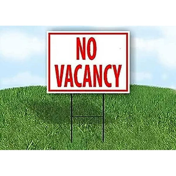Work House Signs Double Sided Sign NO Vacancy RED Yard Sign Road Sign with Stand