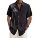 thumbnail image 2 of Designer Spring Summer Men's Casual Cotton Solid Color Short Sleeve Shirts Loose Shirts XL, 2 of 4
