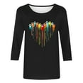 thumbnail image 4 of Jacenvly Womens Long Sleeve Tees Clearance Multicolor Print Long Sleeve Round Neck Button Front Sweaters for Women Fashion Casual Ladies Sweatshirt Tops Blouse, 4 of 5