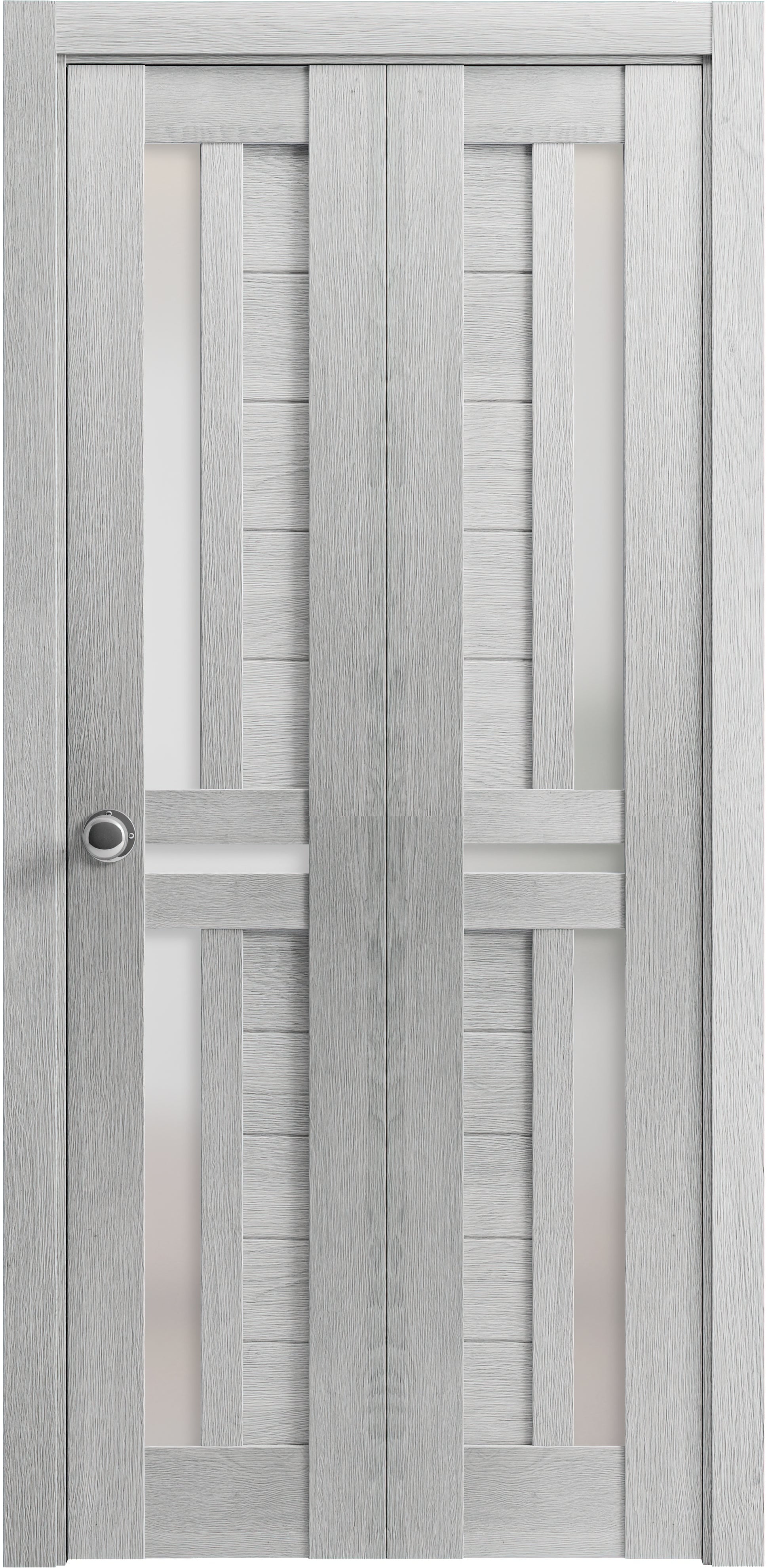 Solid French Door 24 x 80 inches Quadro 4445 Nebraska Grey with