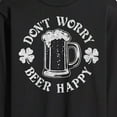 thumbnail image 3 of Instant Message - Don't Worry Beer Happy - Men's Long Sleeve T-Shirt, 3 of 6