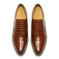thumbnail image 6 of CMR CHAMARIPA Mens Elevator Dress Shoes - Brown Cowhide Leather Oxford Shoes That Make You Taller 3.15 Inches / 8 CM, 6 of 9