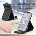 thumbnail image 5 of Zipper Wallet Case for Google Pixel 6A with Card Holder Slot, PU Leather Adjustable Kickstand Flip Handbag Phone Cover for Google Pixel 6A SDLL Black, 5 of 7