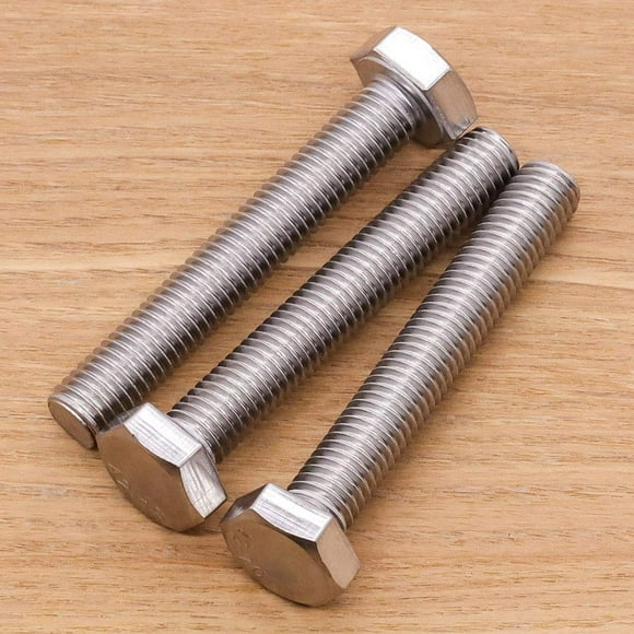 3/8-16 x 2-1/2" (1/2" to 6" Length Available) Hex Head Bolts Screws, 304 Stainless Steel 18-8, Fully Threaded, Hexagon Head Cap Bolts Screws, Coarse Thread UNC, Pack of 10