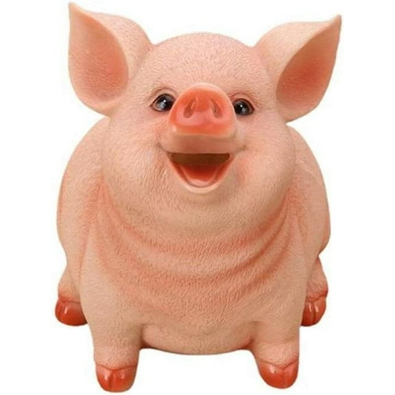 Emlimny Piggy Bank,Cute Pig Coin Money Bank Money Coin Savings Bank with Lock Shatterproof Piggy Bank, Plastic Coin Storage Box 5.51x4.72x4.33inch