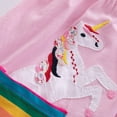thumbnail image 6 of WIBACKER Toddler Kids Girl's Cotton Cartoon Rainbow Unicorn Dress Short Sleeve Casual Dresses-3T, 6 of 10