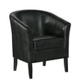 thumbnail image 2 of Stitched Wooden Club Chair with Faux Leather Upholstery, Black, 2 of 5