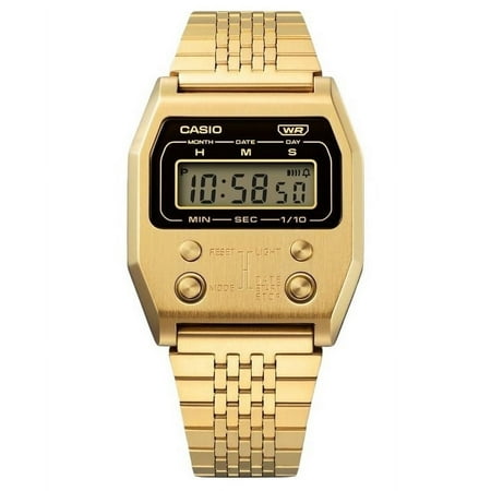 Casio Vintage Digital Gold Ion Plated Stainless Steel Quartz A1100G-5 Unisex Watch