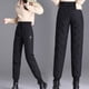 thumbnail image 2 of Pantalones de plumón de pato blanco para mujer, ropa exterior de moda, pantalones de algodón con cintura alta, gruesos, cálidos y resistentes al frío, con tobillos atados, 2 of 3