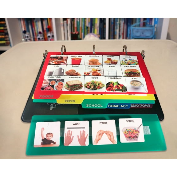 Visual Communication Book with 162 Laminate ASD Photo Cards: Autism Language Vocabulary, Speech Articulation Therapy, ADHD & Apraxia Learning