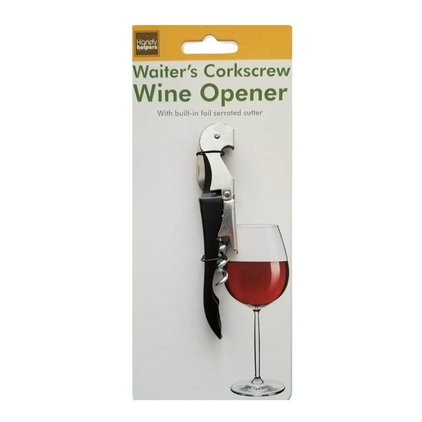 Waiter's Corkscrew Wine Bottle Opener Built In Cork Remover & Foil