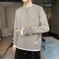 thumbnail image 3 of Suéter de punto de manga larga para hombre, jersey de otoño e invierno, tejido de punto de color sólido, ropa popular coreana original, informal, 3 of 5