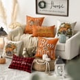 thumbnail image 2 of Sm:)e Fall Pumpkin Home Sweet Home Orange Throw Pillow Covers, 18 x 18 Inch Seasonal Autumn Bless Our Home Decorations for Sofa Couch Set of 4, 2 of 8