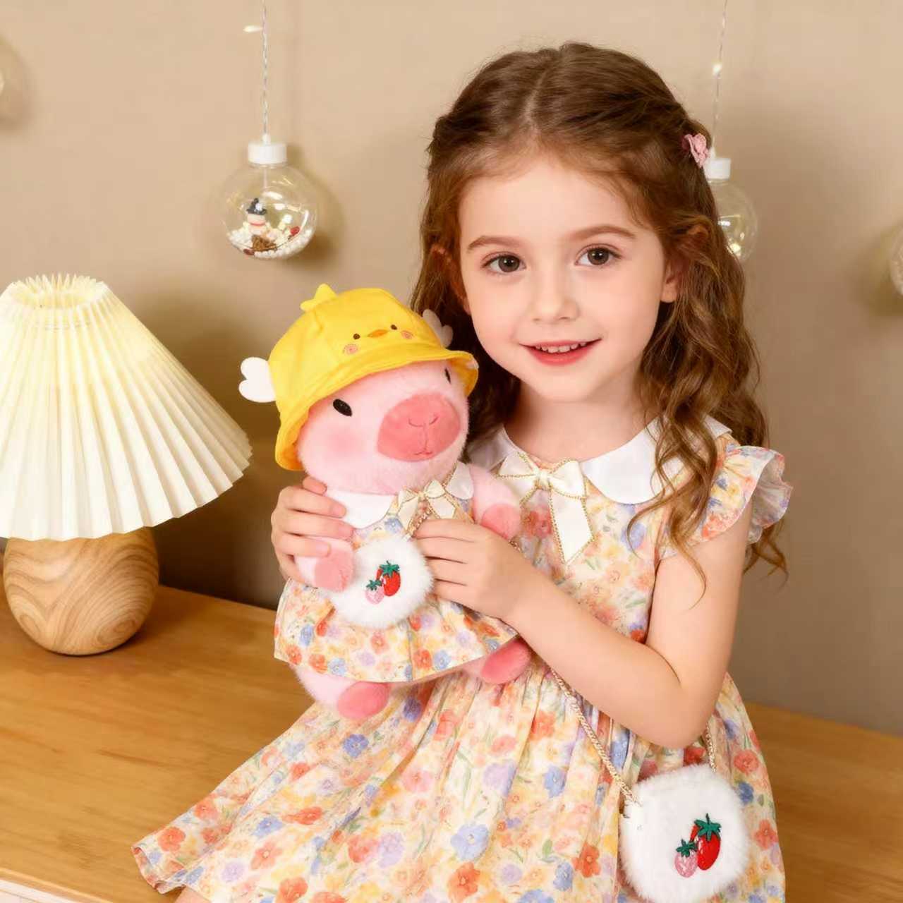 Dress-Up Capybara Plush Toy, 10.2 in Capybara Stuffed Animal with 8/9/10 Clothes & Accessories , Soft Plushie Gift for Kids