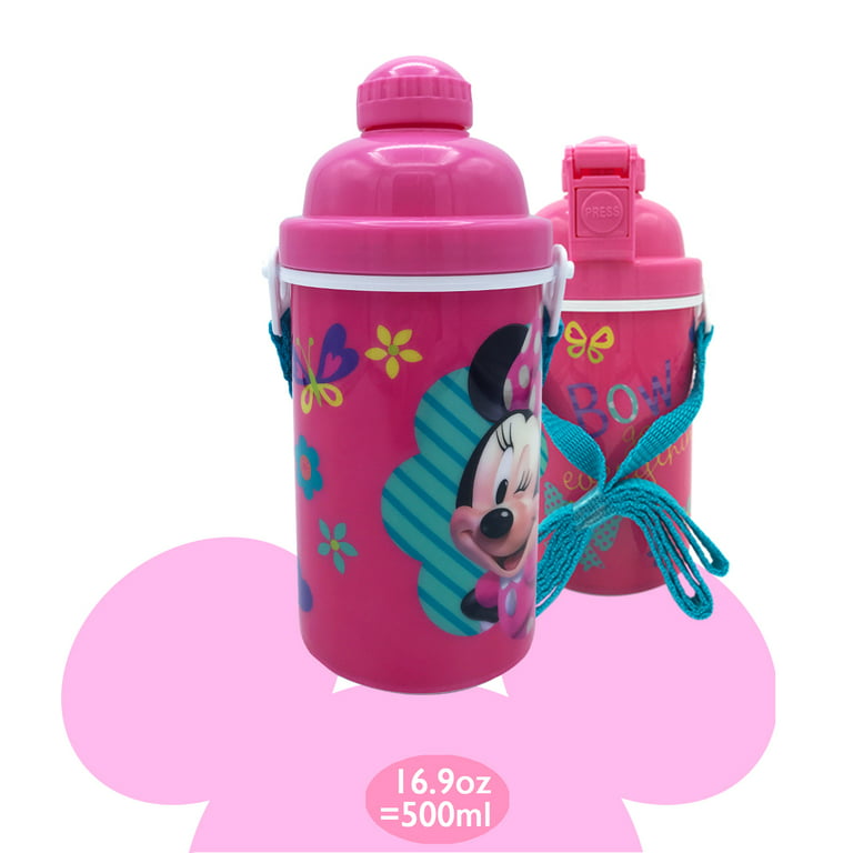  Minnie Mouse Plastic Water Bottles for Girls - Minnie Mouse  Travel Bundle with 3 Reusable Minnie Mouse Water Bottles for Home, School,  and Sports Plus Stickers, More