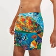 thumbnail image 4 of guisaled Swim Trunks For Men Mens Board Shorts Quick Dry Elastic Waisted Swimming Trunks Hawaiian Graphic 5 Inch Vacation Holiday Beach Shorts, 4 of 6