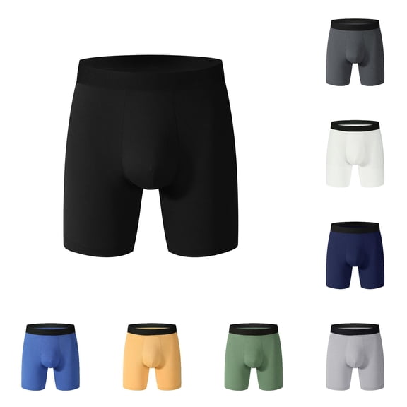 Gyujnb Men's Panties Long Plus Four Corners Large Size Quick Dry Pants,Black