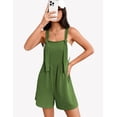 thumbnail image 4 of Ekouaer Women' Rompers Jumpsuits Sleeveless Adjustable Ribbed Knit Vacation Beach Travel Overall Shorts Outfits, 4 of 6