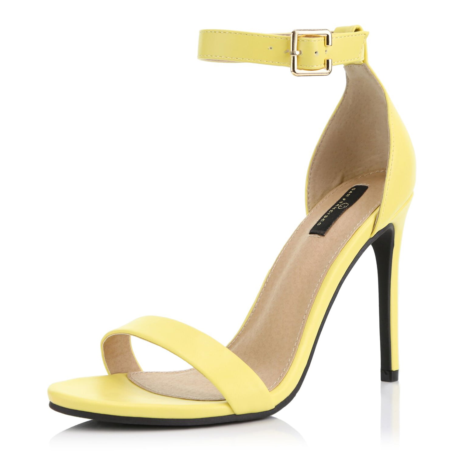 yellow open toe heels