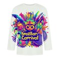 thumbnail image 2 of Jinhomg Holiday Graphic Tees for Men 2025 Novelty Funny Mardi Gras T-Shirts Big and Tall Casual Comfy 3/4 Sleeve Crew Neck Tops Carnival Party Wear Prime Deals Today White XXXXL, 2 of 4