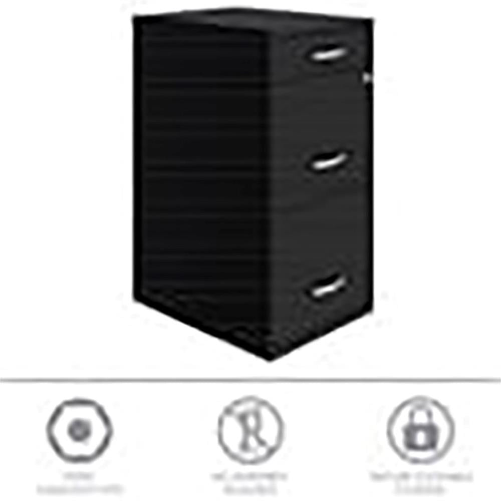 UrbanPro 18" 3-Drawer Modern Metal Organizer Filing Cabinet in Black