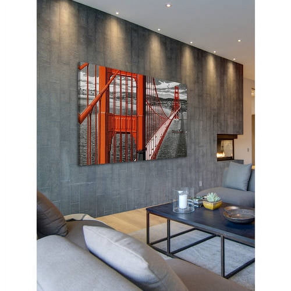 "Orange Bridge" Painting Print on Wrapped Canvas