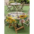 thumbnail image 4 of Outdoor Tablecloth with Umbrella Hole for Patio/Picnic/Party/Camping, Summer Sunflowers Waterproof Table Cloth Round Cover Washable, Country Botanical Budding Flowers (Dia 60"), 4 of 8