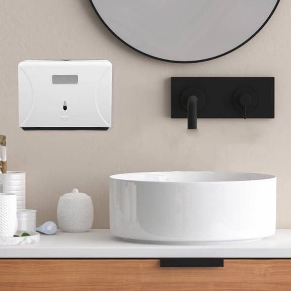 FRCOLOR Space Saving Bathroom Paper Towel Holder Plastic Paper Towel Dispenser Commercial Use Wall Mount For Home Hotel Bathroom