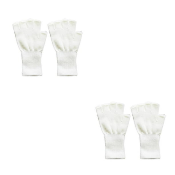 Sonducket 1 par de guantes sin dedos, accesorio de ropa, calentadores de manos térmicos para adultos, cubierta de medio dedo, guante largo de punto para Blanco 2piezas Sonducket CBP382163