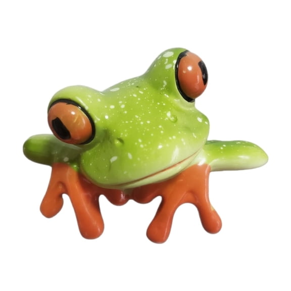 Resin Creative 3D Craft Frog Figurine Computer Monitor Decor, Personalized Animal Collectible Figurines Mascot Frog Resin Crafts for Home Office Decoration