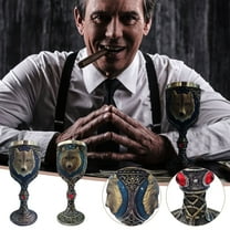 CasaChic Retro Stainless Steel Resin Skull Cup, Composite Material Multifunctional Mug for Coffee Beer, Halloween Christmas Decorative Funny Gift, Personalized Daily Use Cup