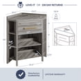 thumbnail image 2 of BELLEZE Corner Cabinet with Power Strip, Corner Table with 1 Storage Drawer and 8 Shelves, Store and Organize Home Furniture for Small Space - Sonoma (Gray), 2 of 7