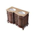 thumbnail image 2 of 48" Travertine Stone Countertop Bathroom Double Sink Vanity Lavatory Cabinet, 2 of 9