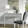thumbnail image 4 of Lewahom Computer Desk with 2 Drawers, Elegant Home Office Writing Study Desk with Storage, Modern Simple Vanity Desk Console Table for Living Room, Grey, 4 of 4