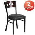 thumbnail image 3 of Flash Furniture 2 Pk. HERCULES Series Black 3 Circle Back Metal Restaurant Chair - Walnut Wood Back, Black Vinyl Seat, 3 of 8