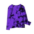 thumbnail image 5 of Zwiiyzr Toddler Baby Girl Long Sleeve Sweatshirt Crew Neck Tops Basic Tie-Dye Sweater Shirts Kid Fall Clothes 3-14 Years Purple, 5 of 7