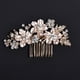 thumbnail image 5 of Nvzi Horquillas para el pelo de boda con flores para novias, peinetas con perlas de cristal, pinzas para el pelo, accesorios para el pelo de boda dorados, joyas -A, 5 of 5