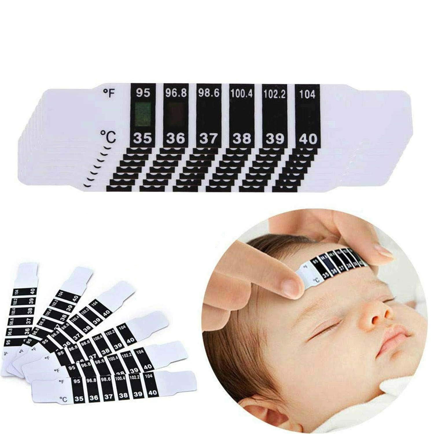 2x Safe Infant Kid Baby Forehead Strip Head Temperature Test Thermometer Sticker 