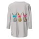 thumbnail image 5 of TaTaai Women Spring Casual T-Shirt Easter Themed Print Crew Neck Three Quarter Sleeve Loose Fit Pullover Top Ladies Daily Outdoor Street Wear Lightweight Non-See-Through Top Gift, 5 of 7