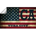 thumbnail image 2 of Yuba City CA California Sutter County Vintage US Flag Decal Bumper Sticker 3M Vinyl 3" x 5", 2 of 3