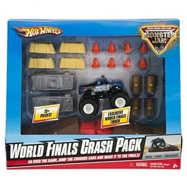 Hot Wheels Monster Jam World Finals Crash Pack - Build your own obstacle course - Includes one Truck