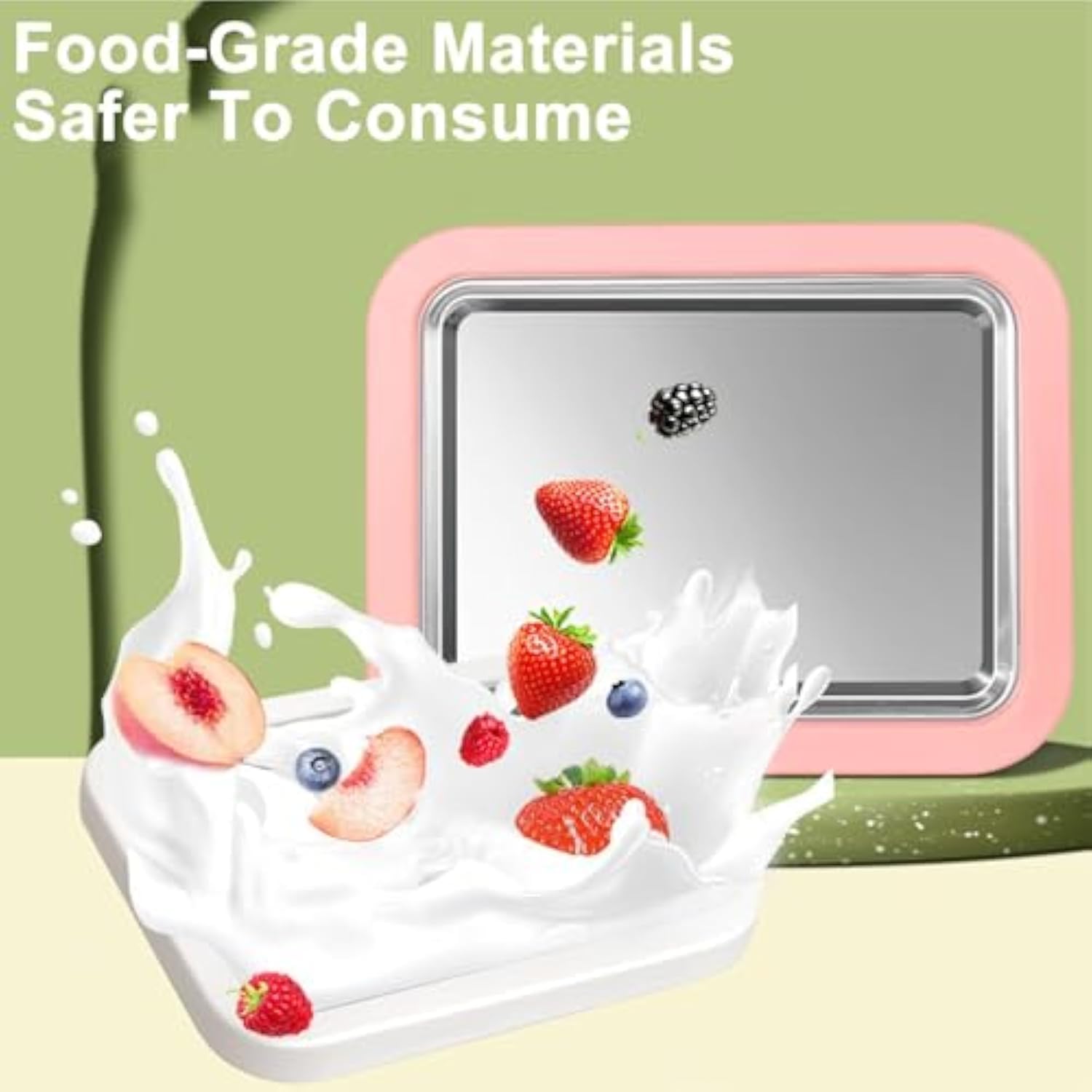 Myfroroll Ice Cream,Rolled Ice Cream Maker Tray with 2 Spatulas, 304 Stainless Steel Cool Plate for Fun Family Activities,Frozen Yogurt Rolls,for Family Hands-on Activities