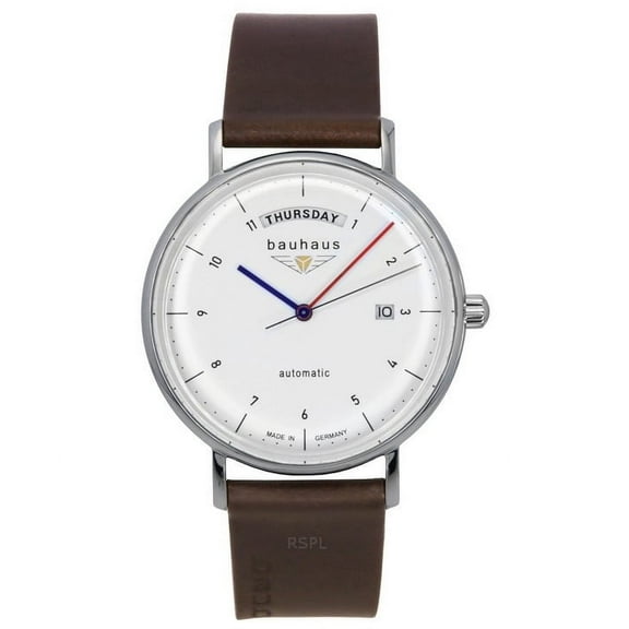 Bauhaus Classic Leather Strap White Dial Automatic 21621 Men's Watch