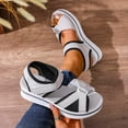 thumbnail image 5 of Hopeusnice Sandals for Women Trendy Non-Slip Breathable Women's Sandals Open Toe Soft Thick-Soled Heel PU Materials Summer Shoes Roman Flexible Walking Shoes White 39, 5 of 9