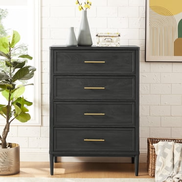Better Homes & Gardens Oaklee 4-Drawer Dresser, Charcoal Finish