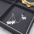 thumbnail image 3 of Yesbay 1 Pair Butterflies Women Earrings Cool Punk Silver Color Link Chain Cartilage Clip Earrings Jewelry Gift, 3 of 7