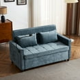 thumbnail image 6 of BTMWAY 3 in 1 Convertible Sleeper Sofa Couch with Pullout Bed, 59" Loveseat Sleeper Bed with Backrest Cushion, Side Pockets, 5 USB Ports & Phone Holder, Futon Couches for Living Room, Blue, 6 of 9