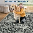 thumbnail image 2 of Modern Area Rug 2×6ft/5×7ft/8×10ft/9×12ft/10×13ft, Thin Washable Living Room Rug with Tiger Woodcut Print, Low Pile Non Slip Thin Carpet Soft Non Shedding Foldable Mat for Bedroom & Office, 2 of 8